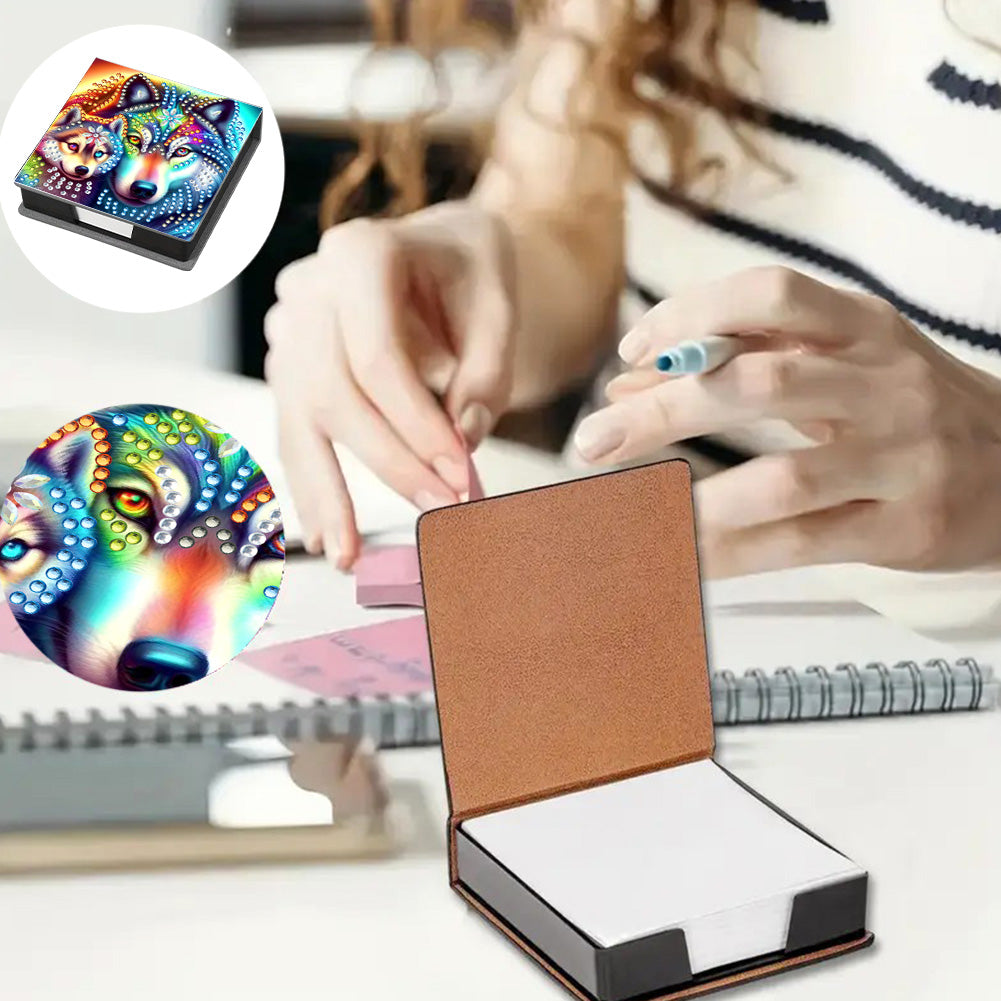 Leather 5D Diamond Painting Kit Note Box Diamond Art Notepad Box for Home Office