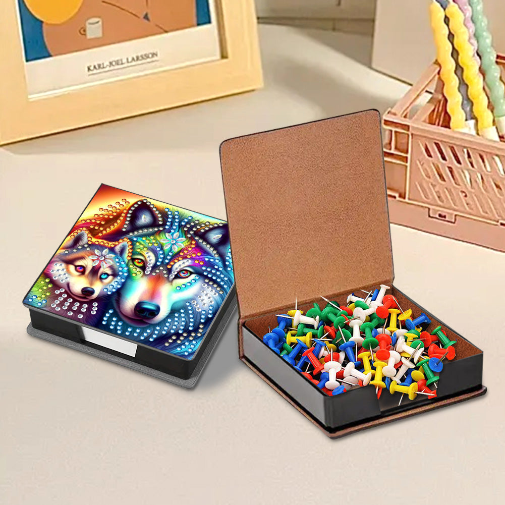 Leather 5D Diamond Painting Kit Note Box Diamond Art Notepad Box for Home Office