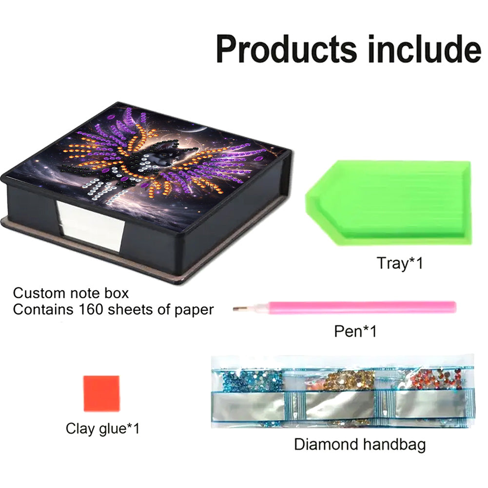 Leather 5D Diamond Painting Kit Note Box Diamond Art Notepad Box for Home Office