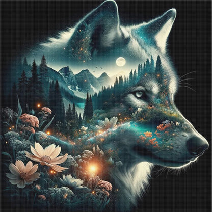 Silhouette - Wolf - 11CT Stamped Cross Stitch 40*40CM