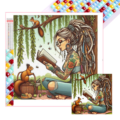 Reading Girl - Full Square Drill Diamond Painting 40*40CM