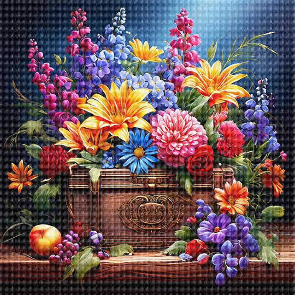 Vintage Flower Baskets - 11CT Stamped Cross Stitch 40*40CM