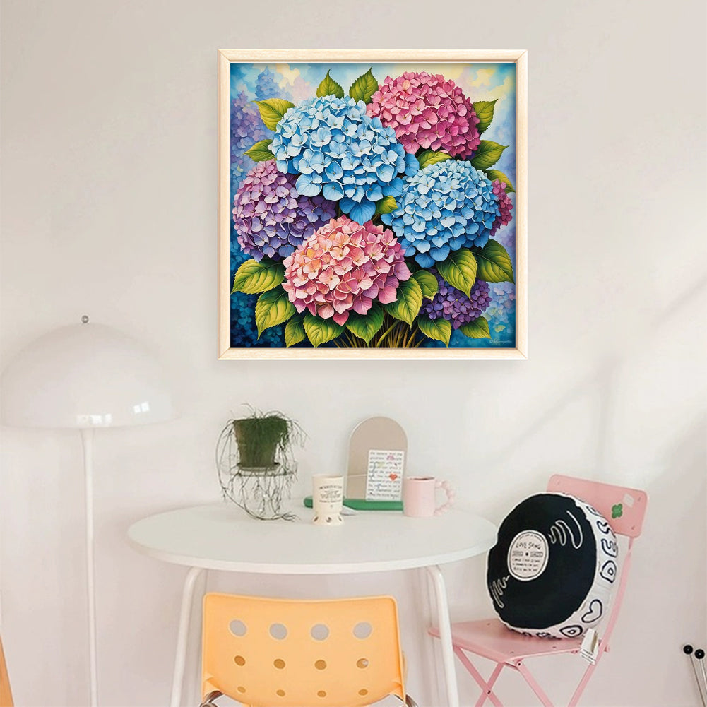 Hydrangeas - 11CT Stamped Cross Stitch 40*40CM