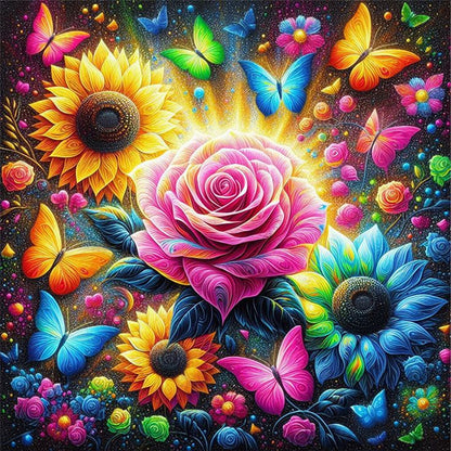 Butterfly Roses - 11CT Stamped Cross Stitch 40*40CM