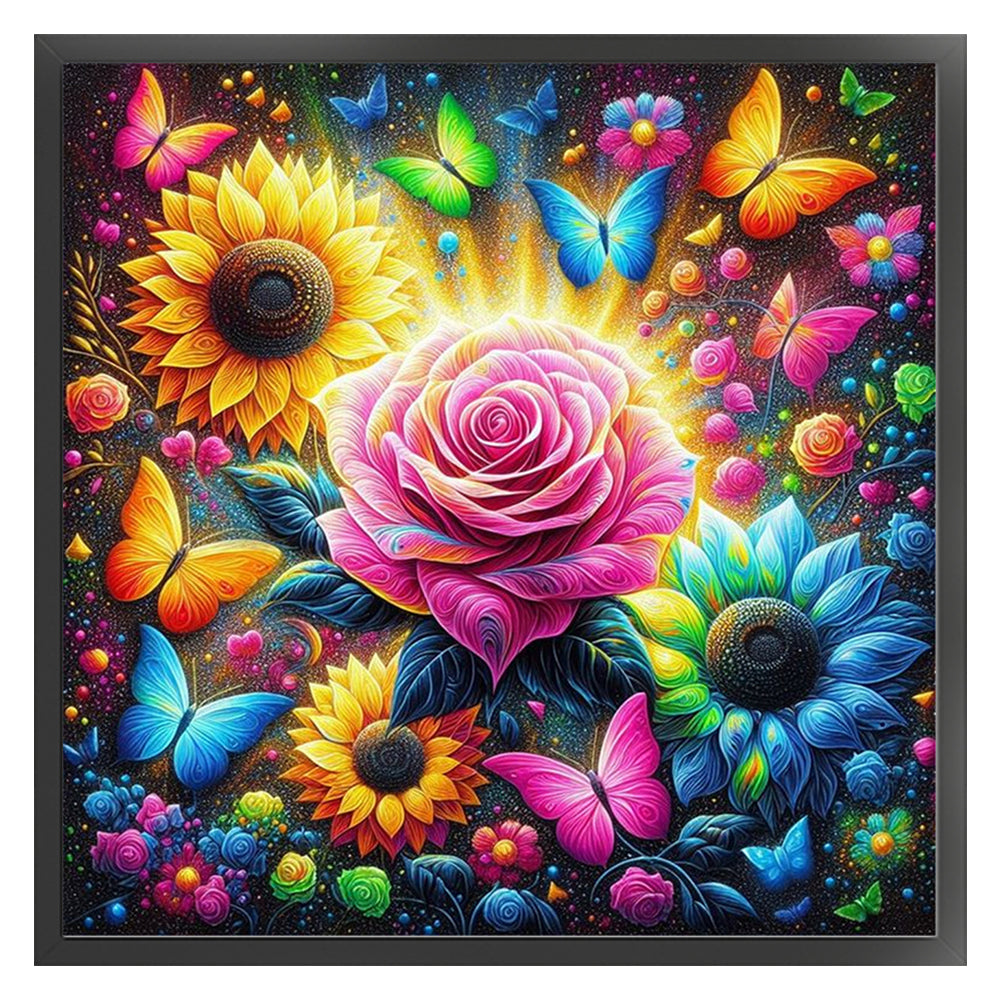 Butterfly Roses - 11CT Stamped Cross Stitch 40*40CM