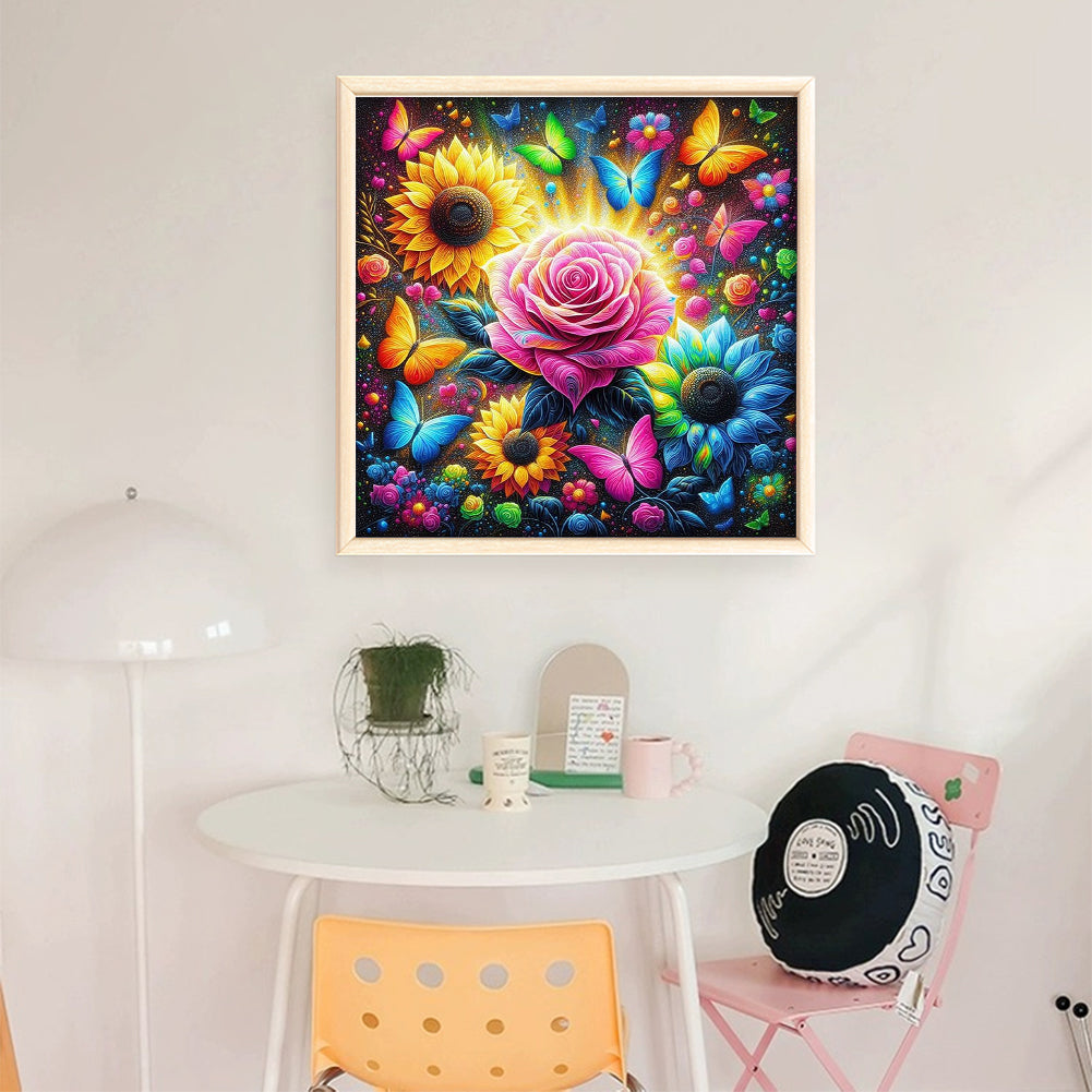 Butterfly Roses - 11CT Stamped Cross Stitch 40*40CM