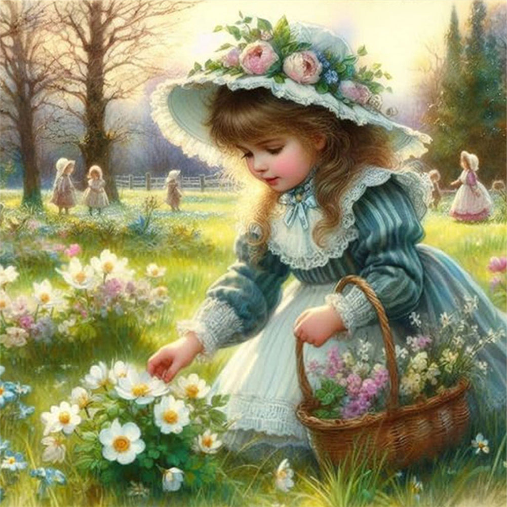 Lovely Girls - 11CT Stamped Cross Stitch 40*40CM