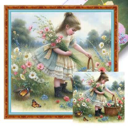 Lovely Girls - 11CT Stamped Cross Stitch 40*40CM