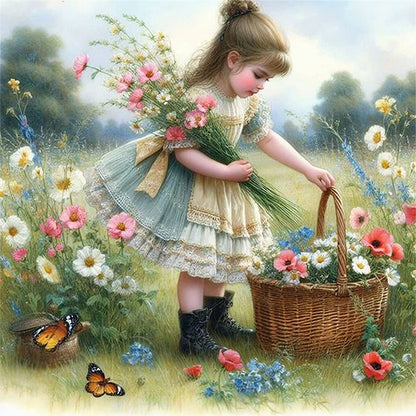 Lovely Girls - 11CT Stamped Cross Stitch 40*40CM