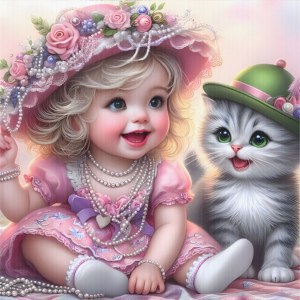 Lovely Girls - 11CT Stamped Cross Stitch 40*40CM