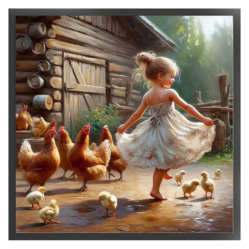 Lovely Girls - 11CT Stamped Cross Stitch 40*40CM