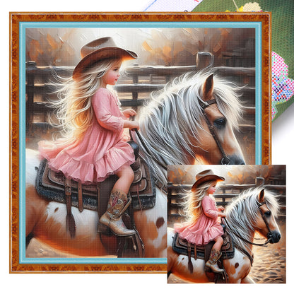 Lovely Girls - 11CT Stamped Cross Stitch 40*40CM