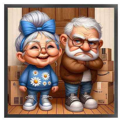 Old Couples - 11CT Stamped Cross Stitch 45*45CM