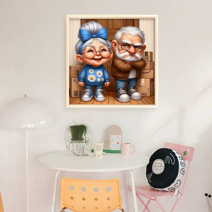 Old Couples - 11CT Stamped Cross Stitch 45*45CM