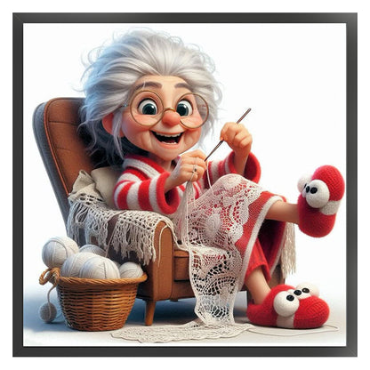 Sewing Old Ladies - 11CT Stamped Cross Stitch 40*40CM