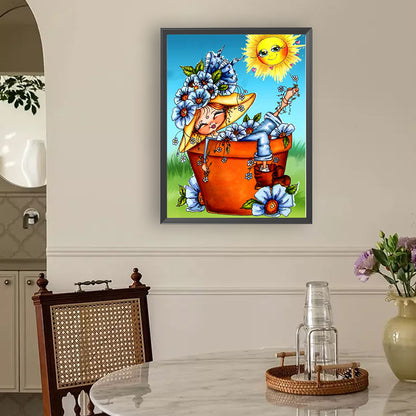 Flower Pot Flowers - Full Square Drill Diamond Painting 30*40CM