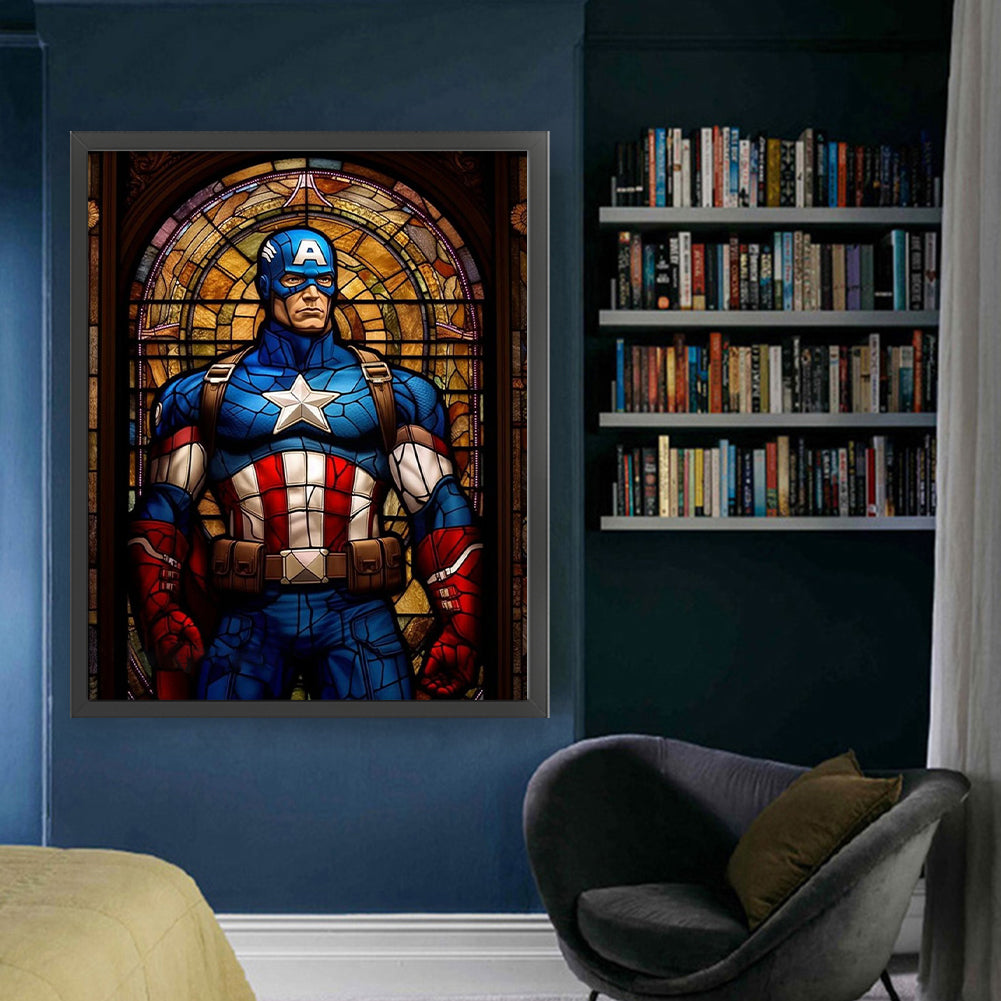 Captain America - 14CT Stamped Cross Stitch 50*60CM