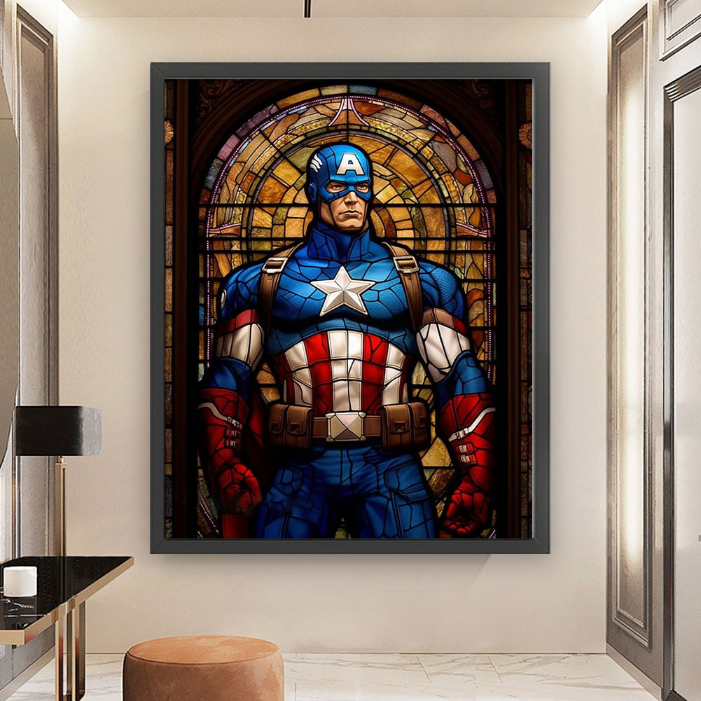 Captain America - 14CT Stamped Cross Stitch 50*60CM