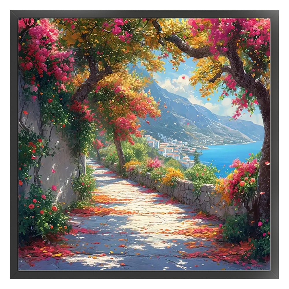 Seaside Town - Stamped Cross Stitch 50*50CM