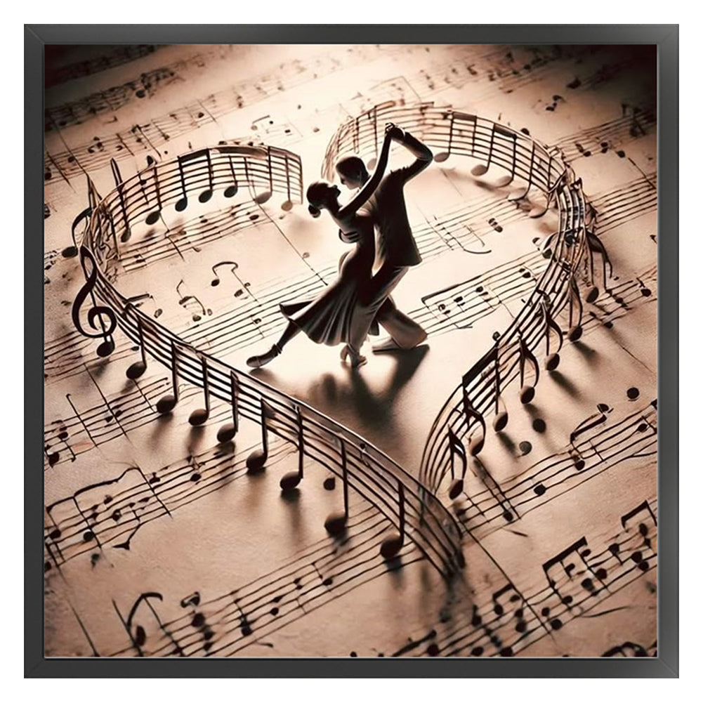Music Score Dancers - 11CT Stamped Cross Stitch 45*45CM