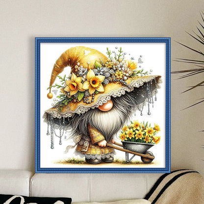 Flower Gnomes - 11CT Stamped Cross Stitch 40*40CM