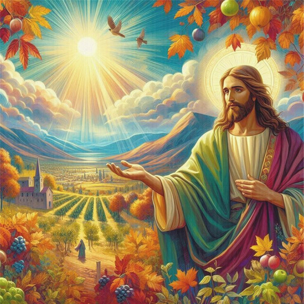 Jesus - 11CT Stamped Cross Stitch 45*45CM