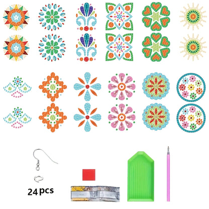 12 Pairs Diamond Painting Earrings DIY Diamond Art Earrings for Adults Beginners