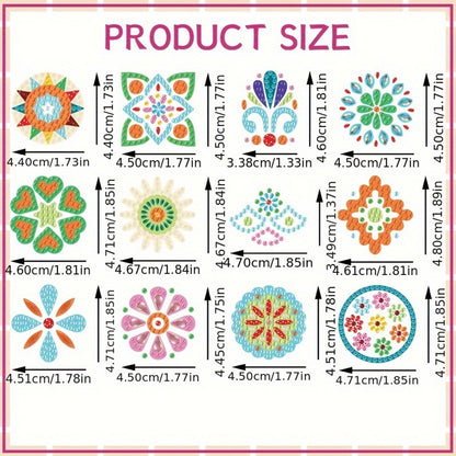 12 Pairs Diamond Painting Earrings DIY Diamond Art Earrings for Adults Beginners