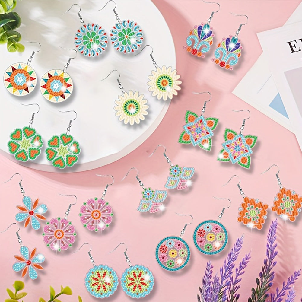 12 Pairs Diamond Painting Earrings DIY Diamond Art Earrings for Adults Beginners