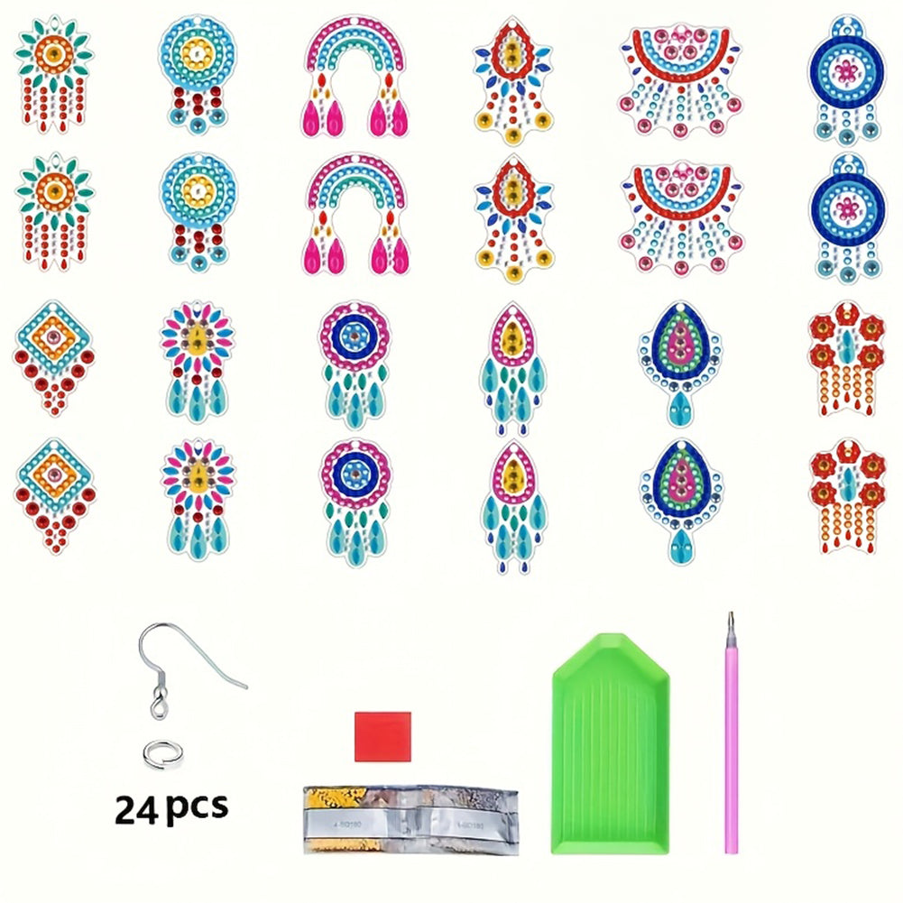 12 Pairs Diamond Painting Earrings DIY Diamond Art Earrings for Adults Beginners