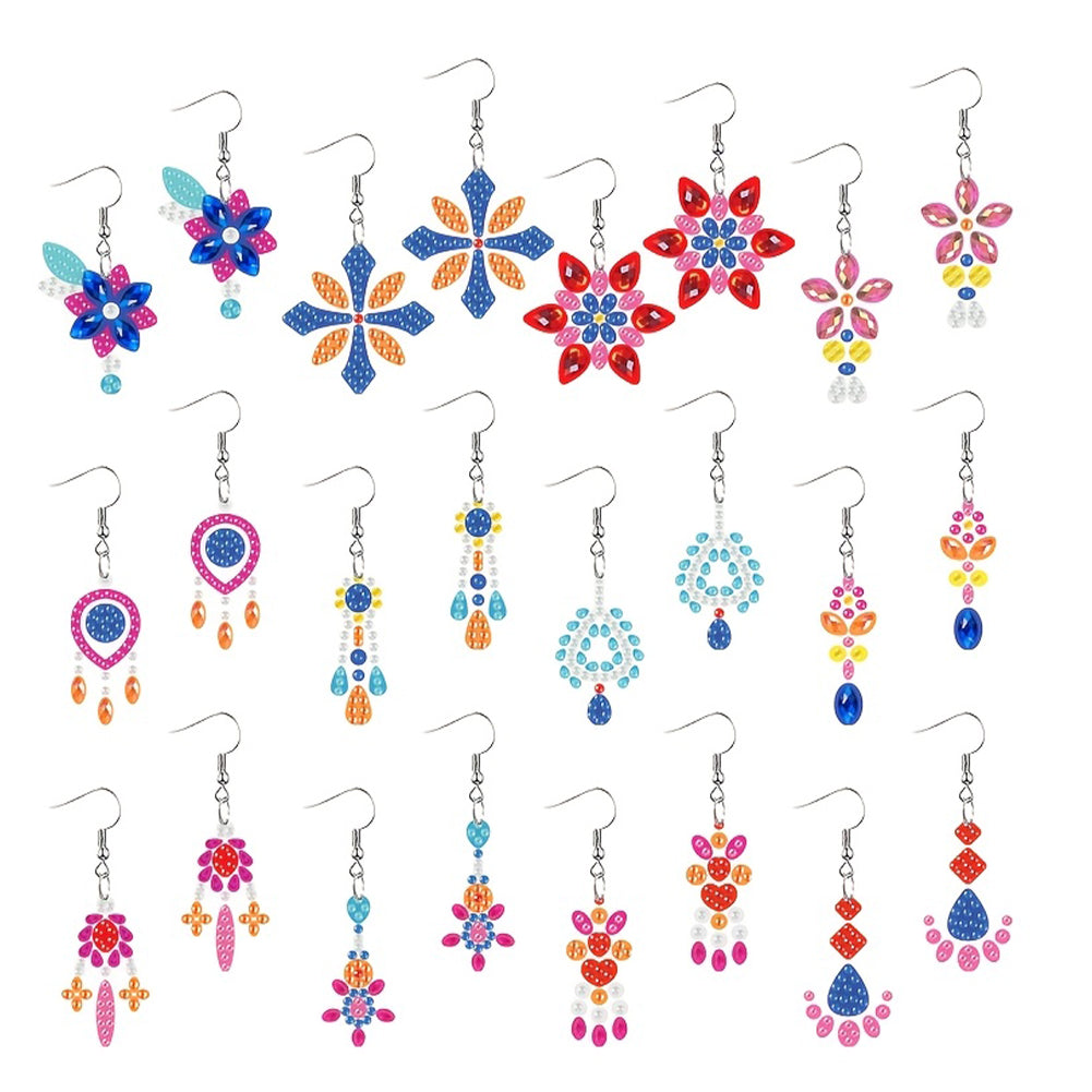 12 Pairs Diamond Painting Earrings DIY Diamond Art Earrings for Adults Beginners