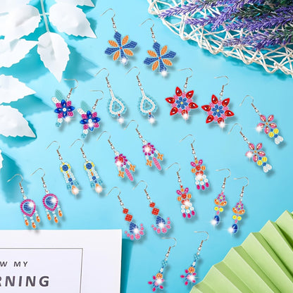 12 Pairs Diamond Painting Earrings DIY Diamond Art Earrings for Adults Beginners