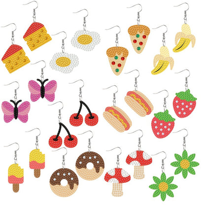 12 Pairs Diamond Painting Earrings DIY Diamond Art Earrings for Adults Beginners