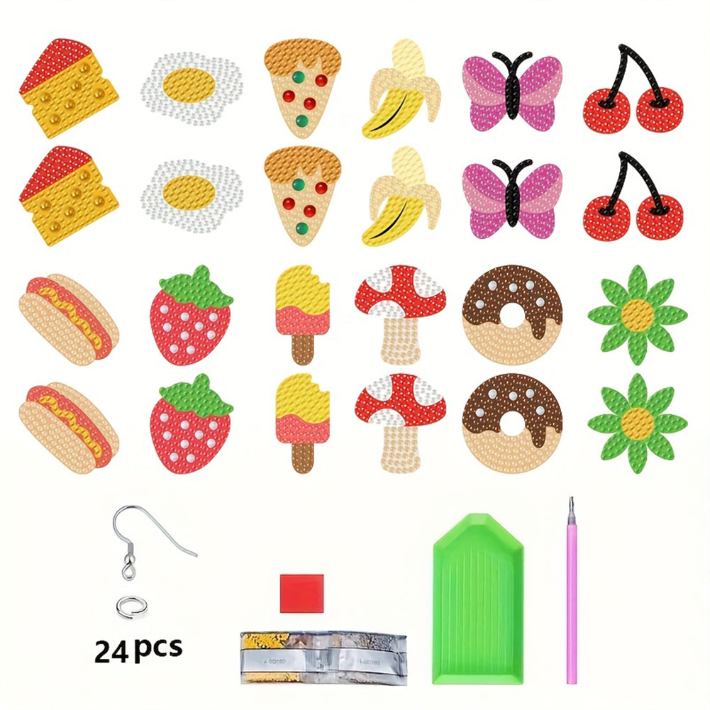 12 Pairs Diamond Painting Earrings DIY Diamond Art Earrings for Adults Beginners