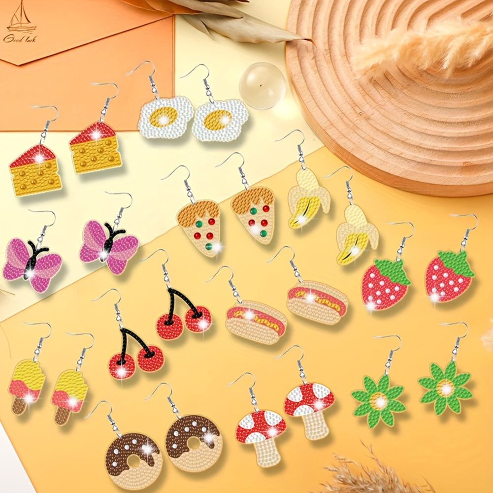 12 Pairs Diamond Painting Earrings DIY Diamond Art Earrings for Adults Beginners