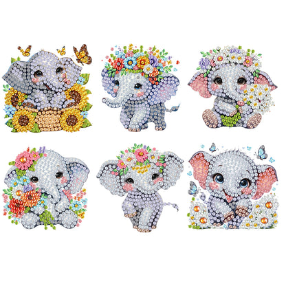 6Pcs Diamond Painting Refrigerator Magnets Diamond Art Kits for Adults Beginners