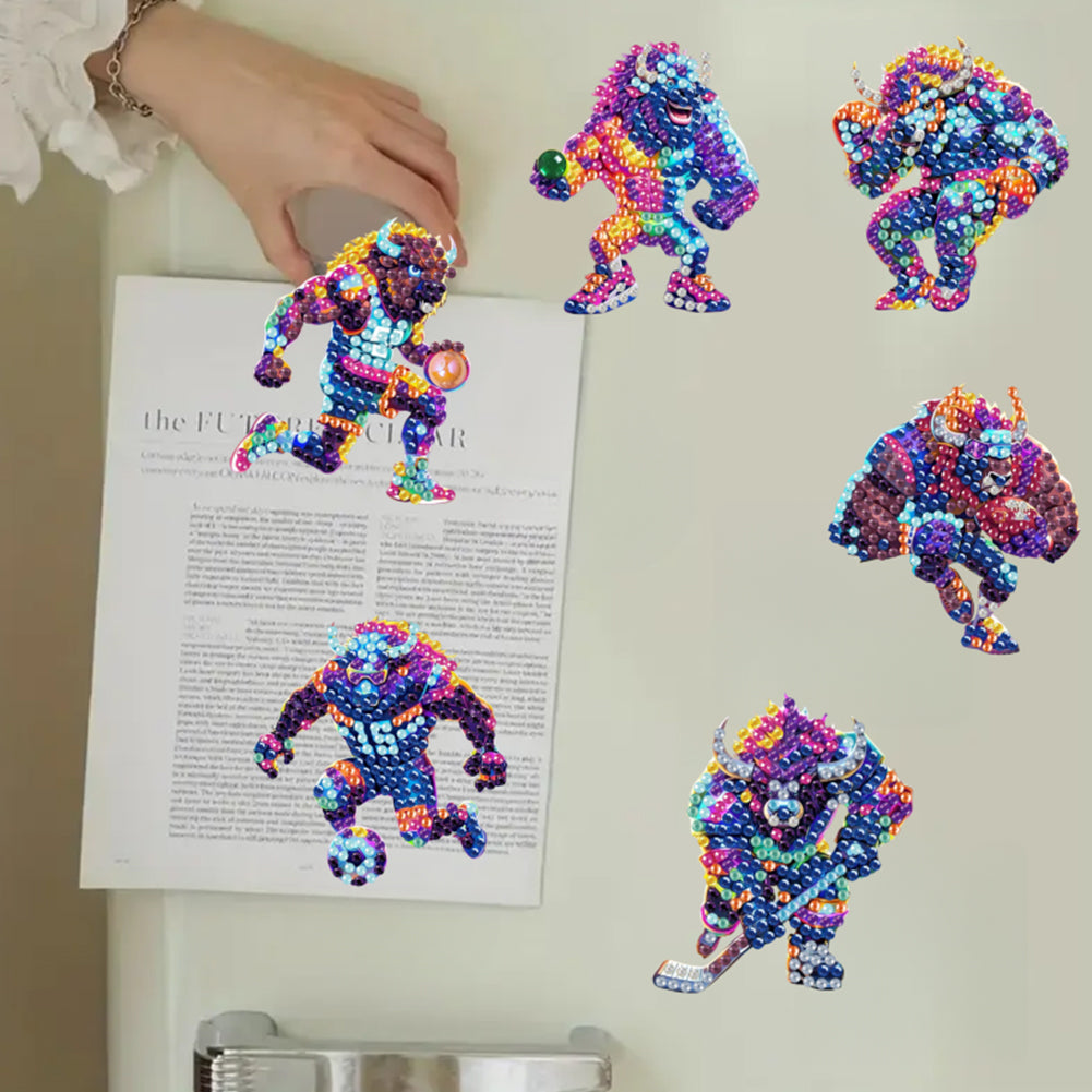 6Pcs Diamond Painting Refrigerator Magnets Diamond Art Kits for Adults Beginners