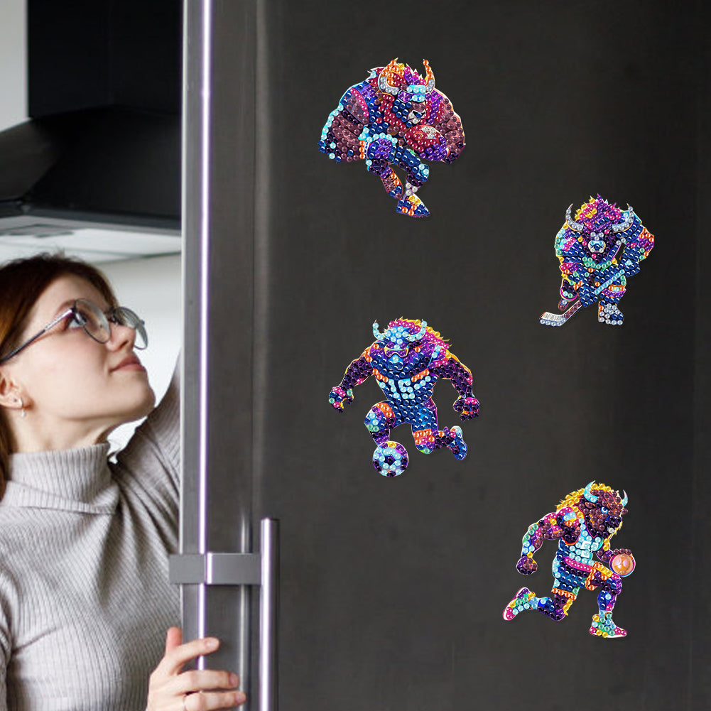 6Pcs Diamond Painting Refrigerator Magnets Diamond Art Kits for Adults Beginners