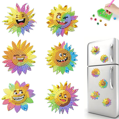 6Pcs Diamond Painting Refrigerator Magnets Diamond Art Kits for Adults Beginners