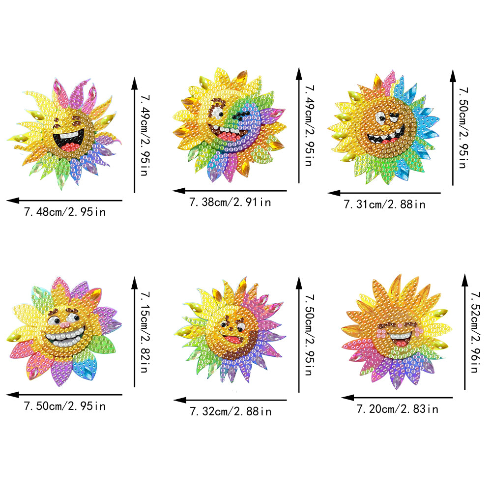 6Pcs Diamond Painting Refrigerator Magnets Diamond Art Kits for Adults Beginners