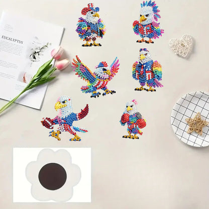 6Pcs Diamond Painting Refrigerator Magnets Diamond Art Kits for Adults Beginners