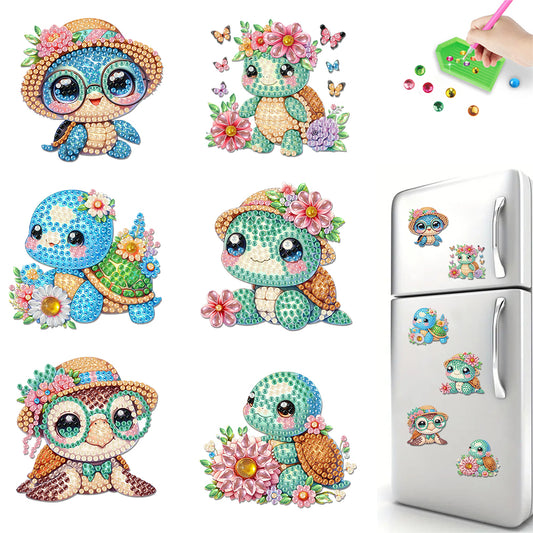 6Pcs Diamond Painting Refrigerator Magnets Diamond Art Kits for Adults Beginners