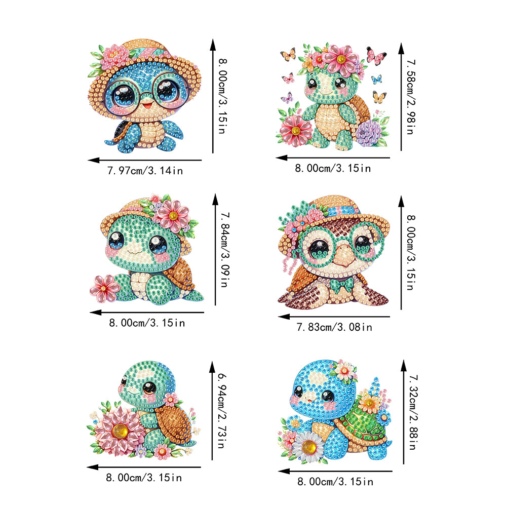 6Pcs Diamond Painting Refrigerator Magnets Diamond Art Kits for Adults Beginners