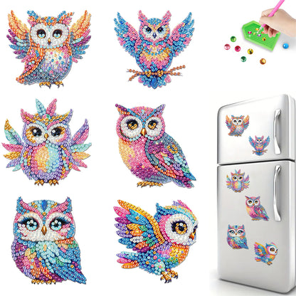 6Pcs Diamond Painting Refrigerator Magnets Diamond Art Kits for Adults Beginners