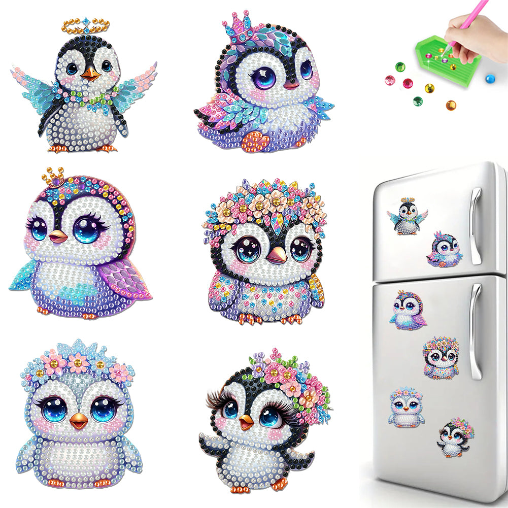6Pcs Diamond Painting Refrigerator Magnets Diamond Art Kits for Adults Beginners