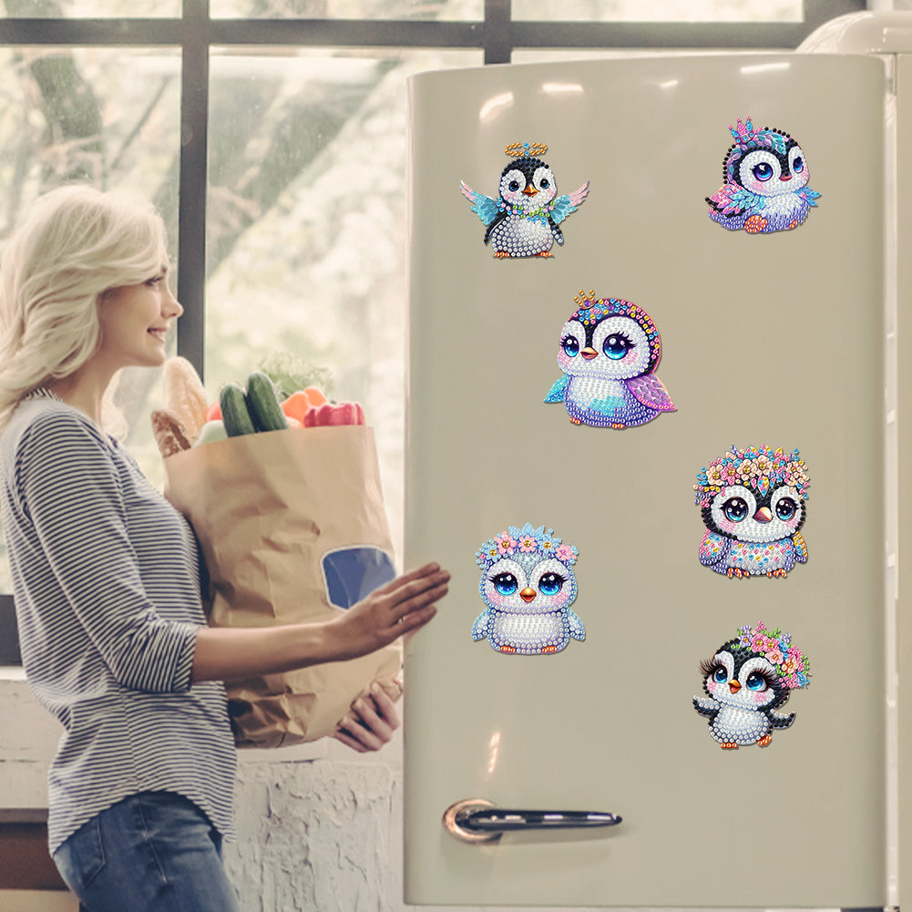 6Pcs Diamond Painting Refrigerator Magnets Diamond Art Kits for Adults Beginners
