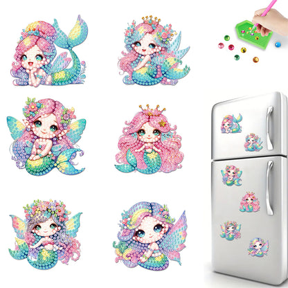 6Pcs Diamond Painting Refrigerator Magnets Diamond Art Kits for Adults Beginners