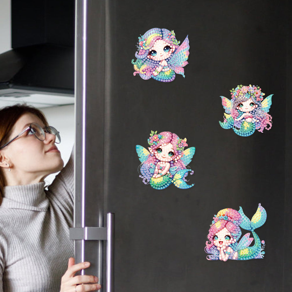 6Pcs Diamond Painting Refrigerator Magnets Diamond Art Kits for Adults Beginners