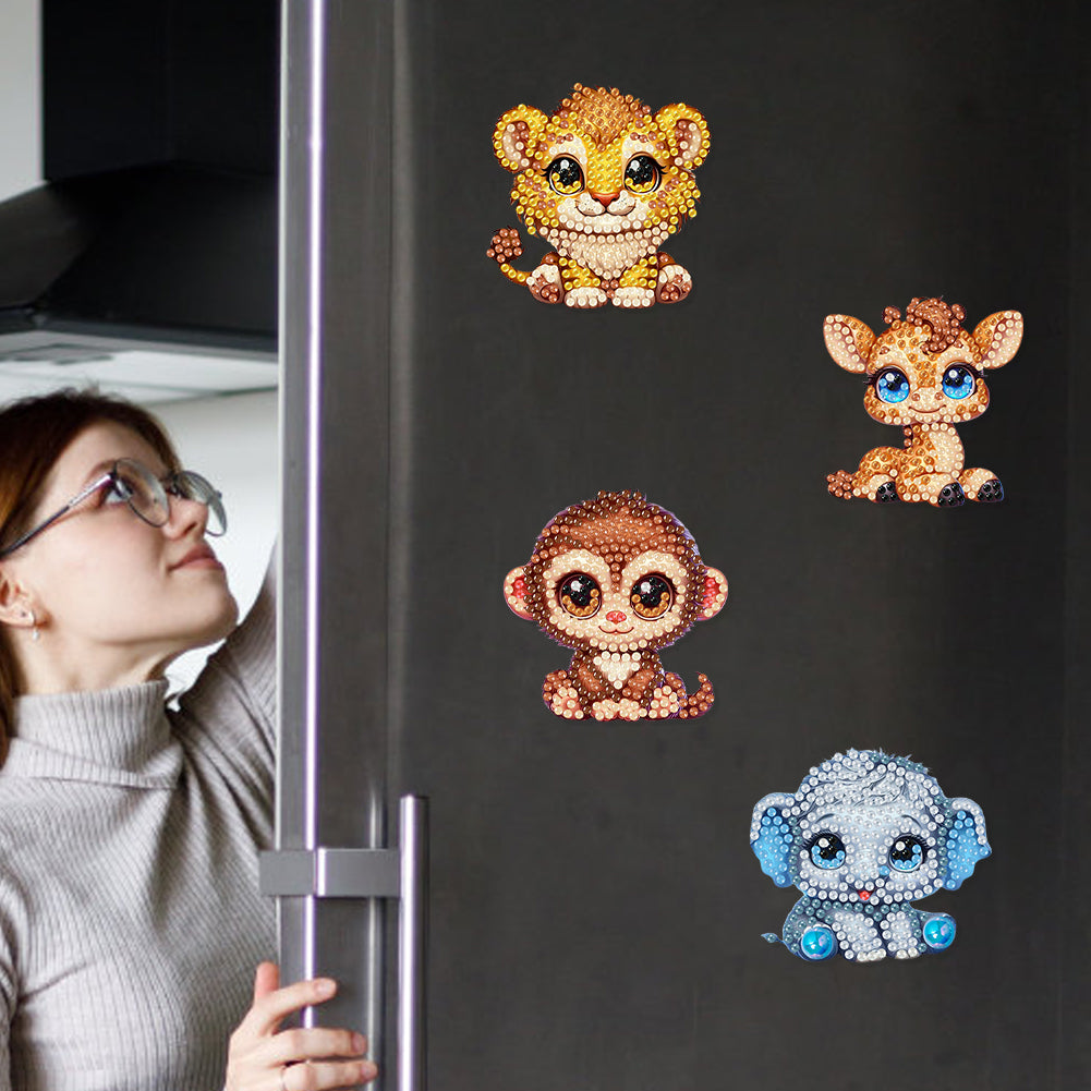 6Pcs Diamond Painting Refrigerator Magnets Diamond Art Kits for Adults Beginners