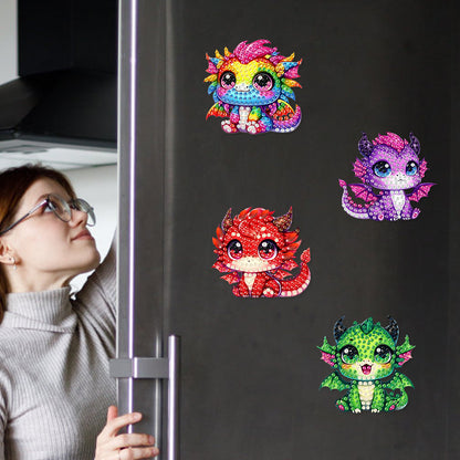 6Pcs Diamond Painting Refrigerator Magnets Diamond Art Kits for Adults Beginners